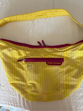 Under Armour Yellow Crossbody Sling with Pink Accents